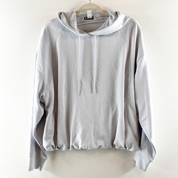 Athleta Seasoft Long Sleeve Bubble Hem Hoodie Snowflake Blue Large - Picture 3 of 4